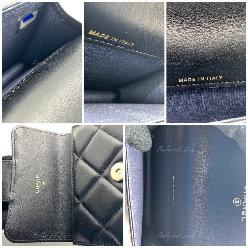 Authentic CHANEL Black Lambskin Mini Clutch Belt Waist Bag Gold Hardware - Picture 13 of 15